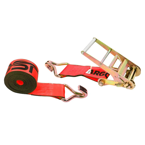 4" x 20' Ratchet Strap with Wire Hooks | Red