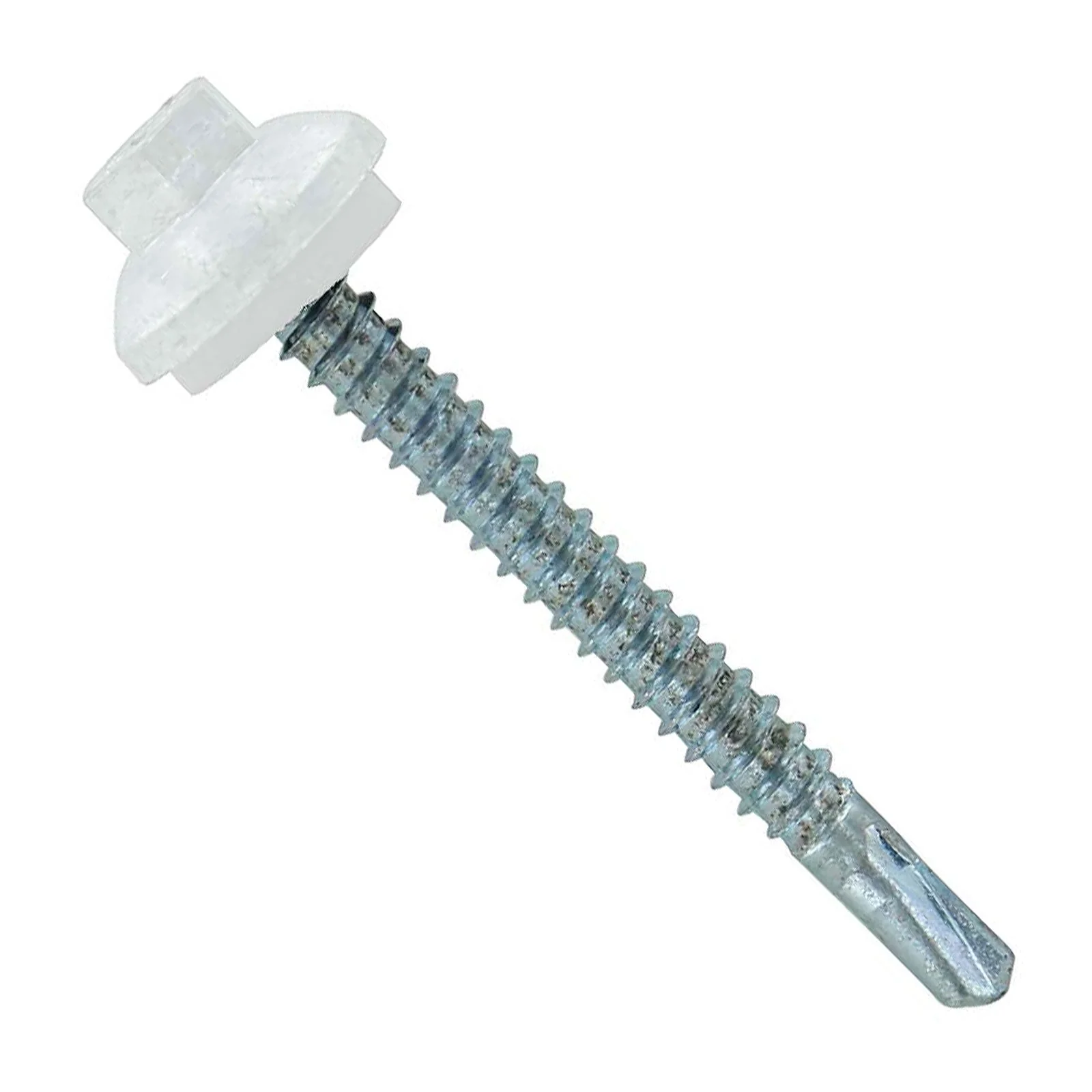 ST Fastening #12 x 2" ZXL Steelbinder Self-Drilling Metal Roofing Screw - Bright White, Pkg 250