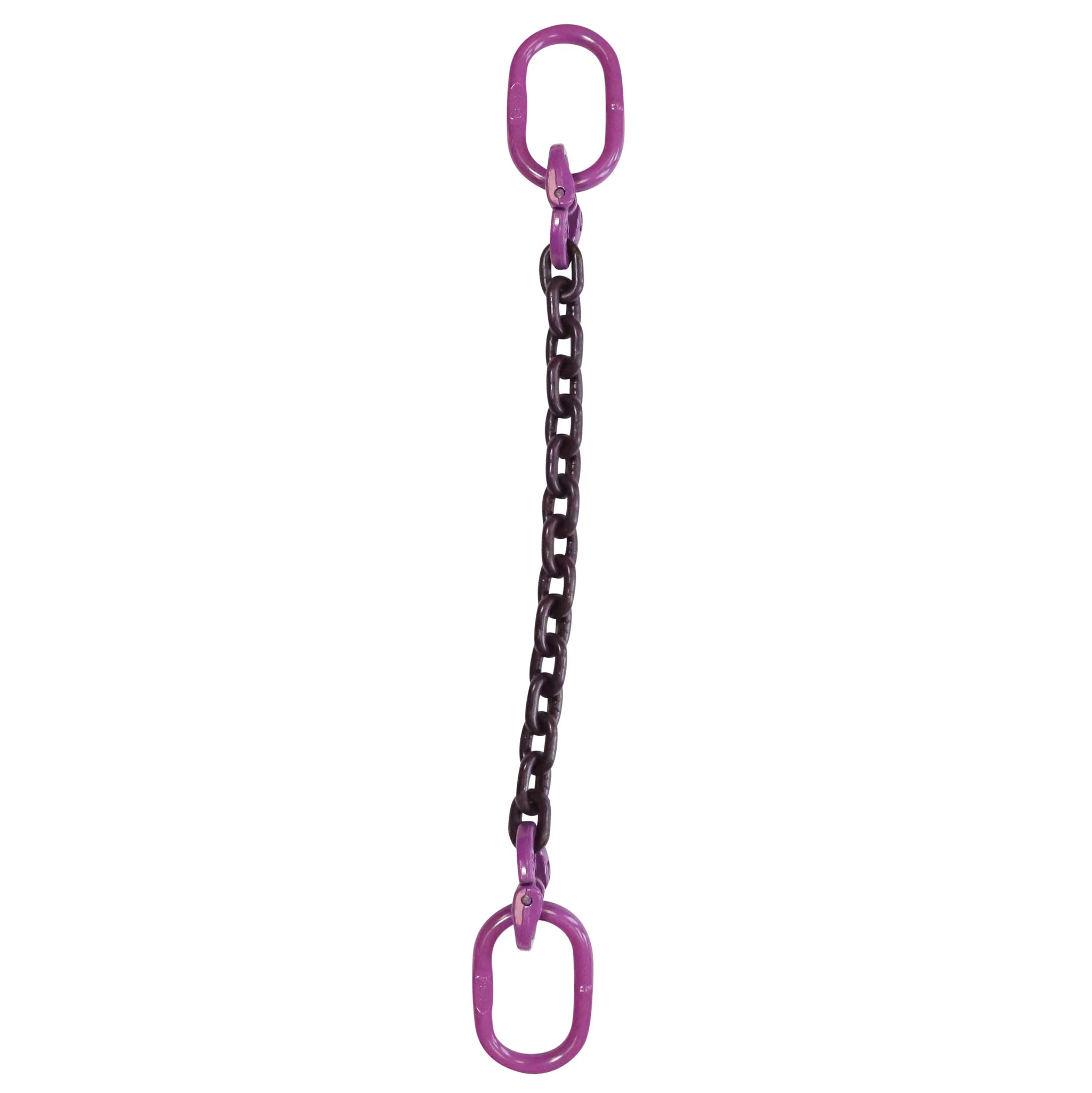 5/16" x 10' Single Leg Chain Sling w/ Oblong Master Links - Grade 100