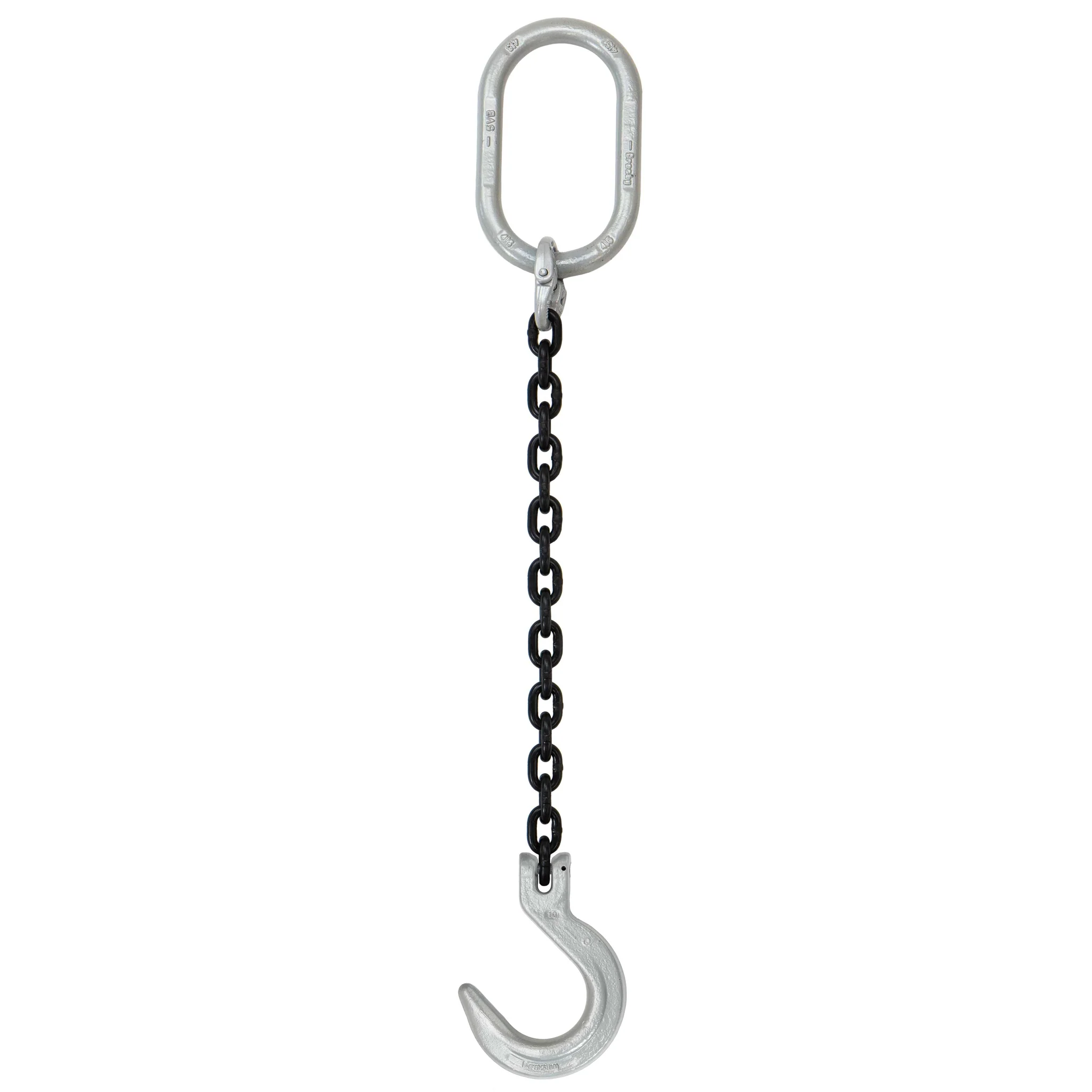 1/2" x 6' Domestic Single Leg Chain Sling with Crosby Foundry Hook - Grade 100