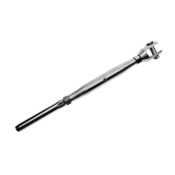 5/16" x 3/16" Machined Fork/Swage Stud Stainless Steel Turnbuckle | 3/16" Cable