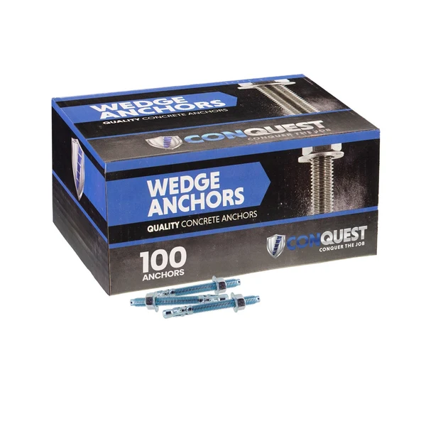 1/4" x 2-1/4" Conquest Wedge Anchors - Zinc, Pkg 100