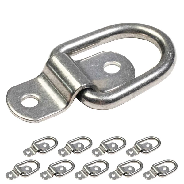 1" Bolt-On D-Ring with Mounting Bracket - 316 Stainless Steel - 800 lbs. BS | 10-Pack